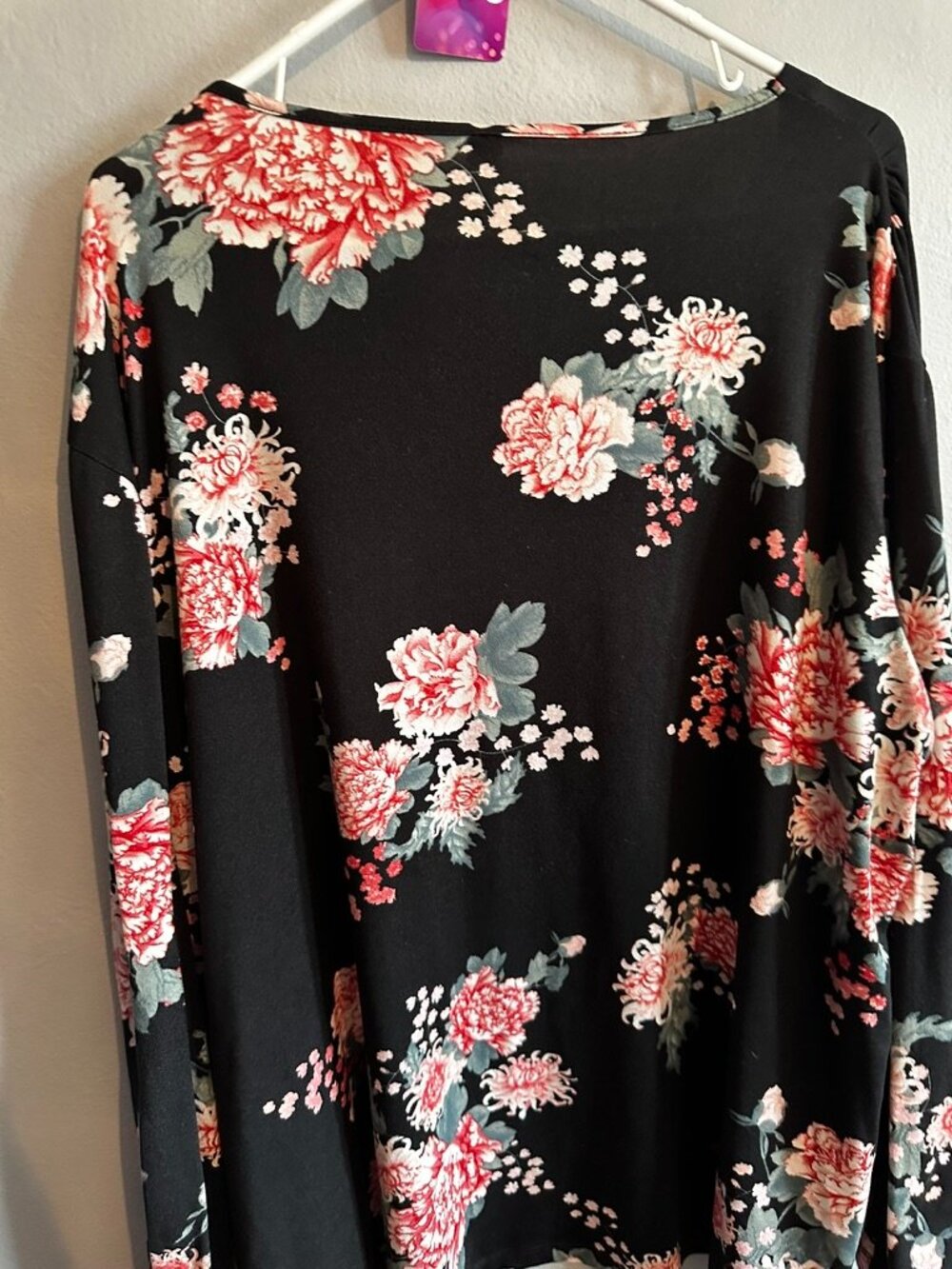 Flora Cardigan Black Floral - Size 2x